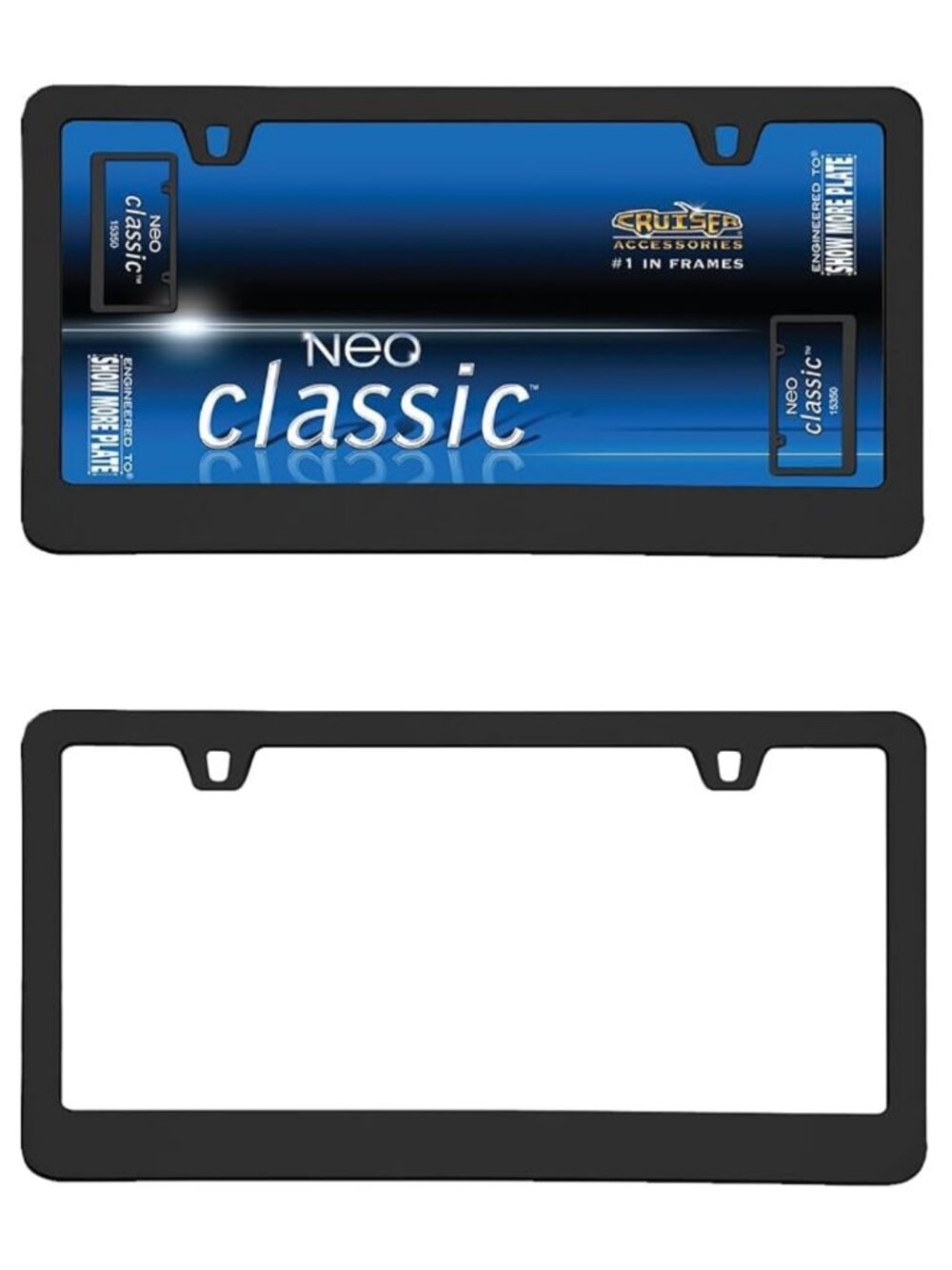 Cruiser Accessories 15350 Neo Classic License Plate Frame, Black